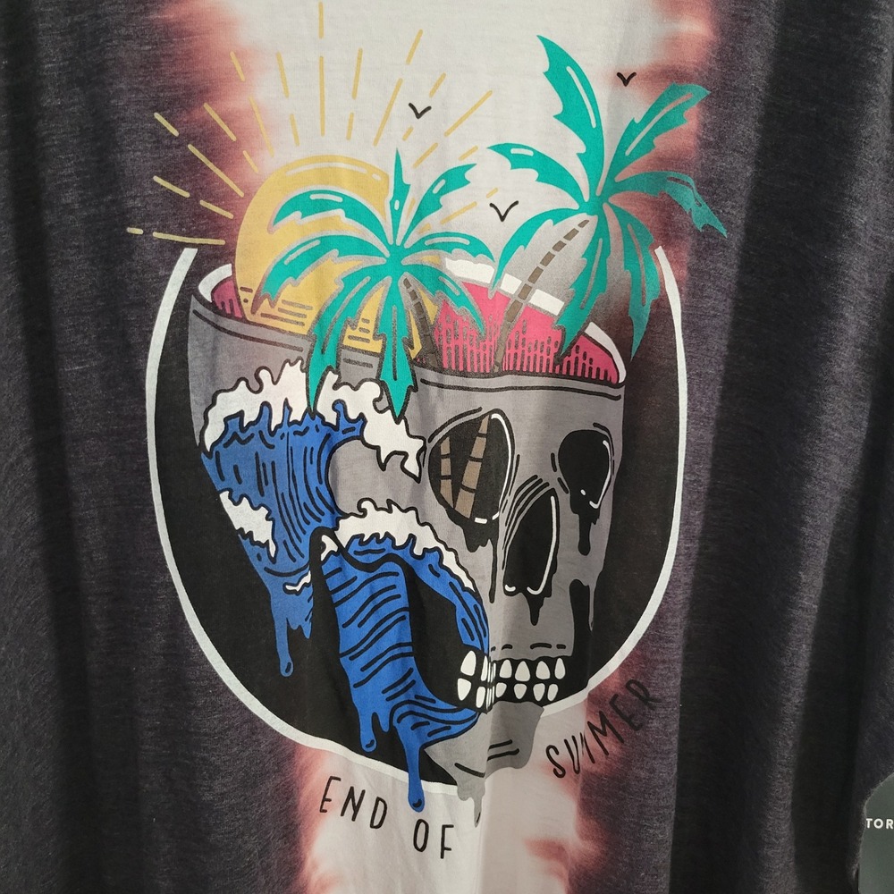 Torrid LoveSick Womens 6X Plus Size Skull Palm Tree Vintage Triblend Graphic Tee